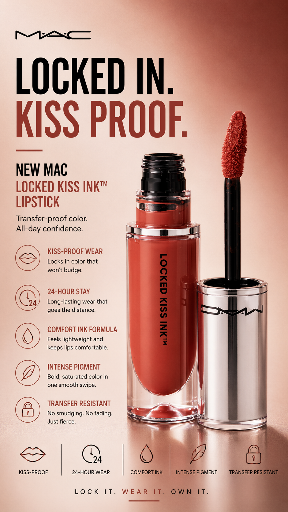 Mac women Locked Kiss Ink Lipstick # Meticulous 4ml/0.14oz