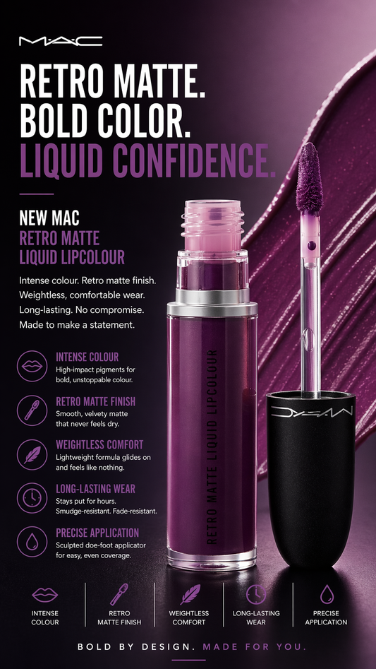 Mac women Retro Matte Liquid Lipcolour Atomized (Metallic) 5ml/0.17oz