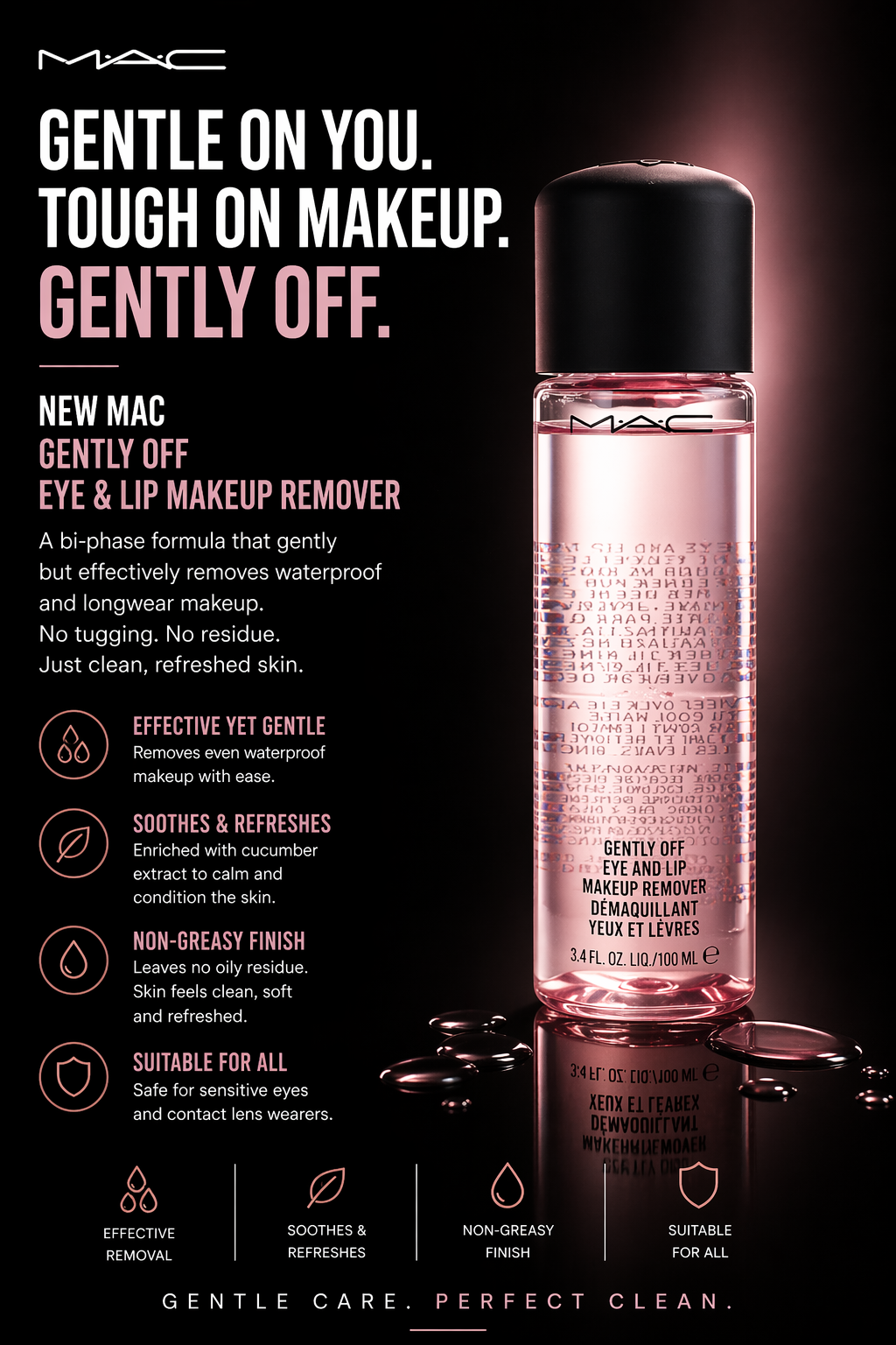 Mac women Gently Off Eye & Lip Makeup Remover 100ml/3.4oz