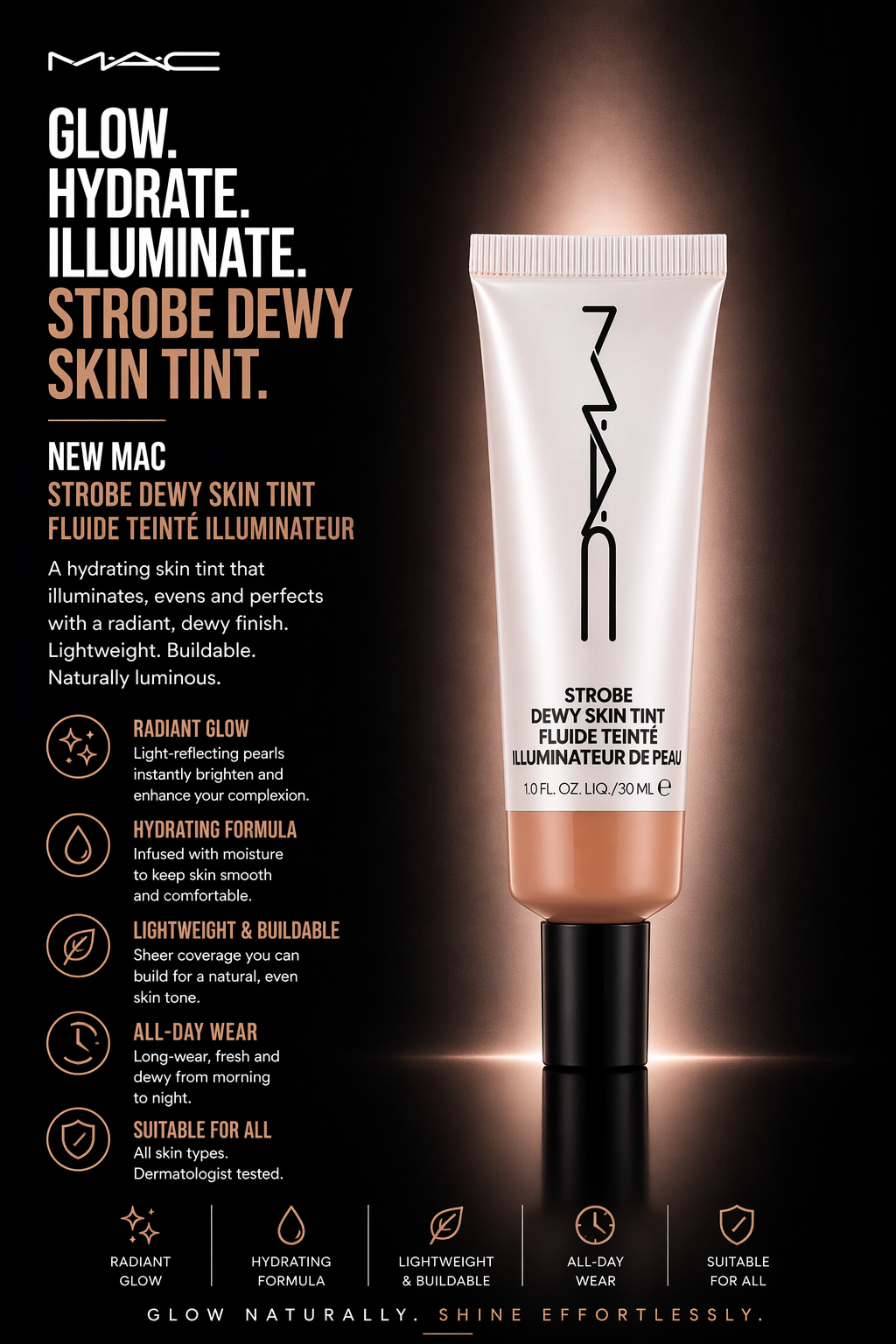 Mac Women Strobe Dewy Skin Tint # Medium 4 30ml/1oz