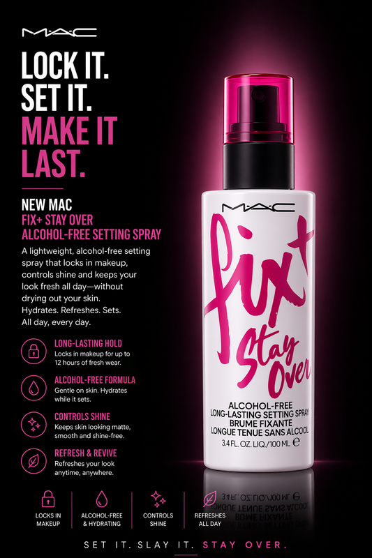 Mac women Fix + Stayover Alcohol Free Setting Spray 100ml/3.4oz