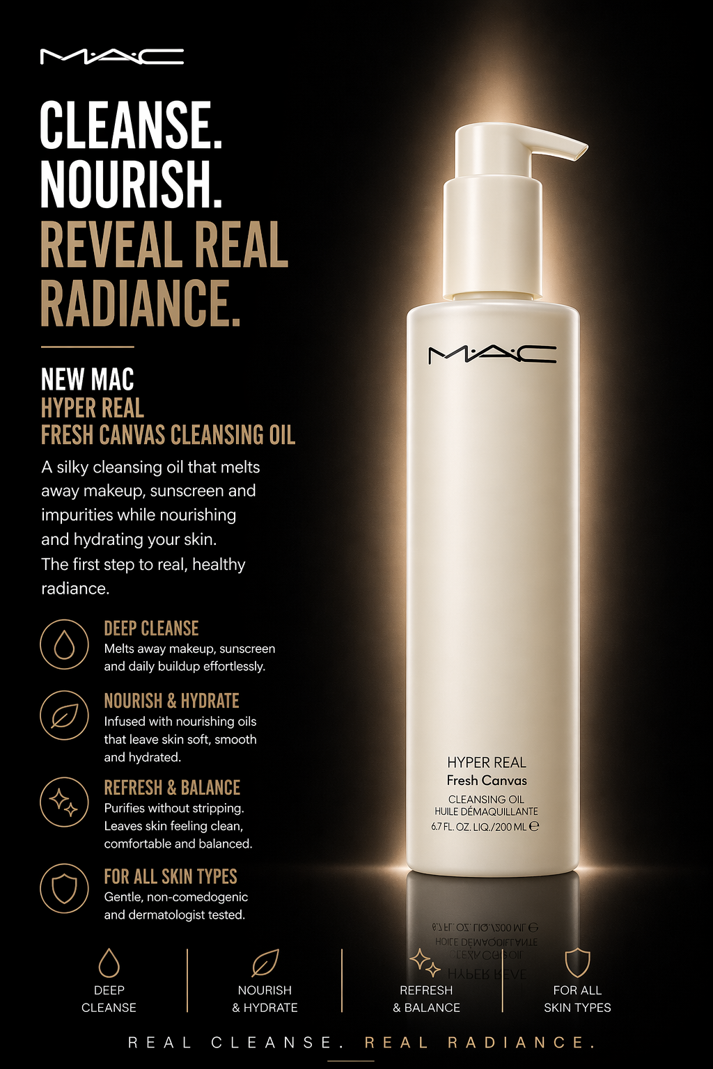 Mac women Hyper Real Fresh Canvas Cleansing Oil 200ml/6.7oz
