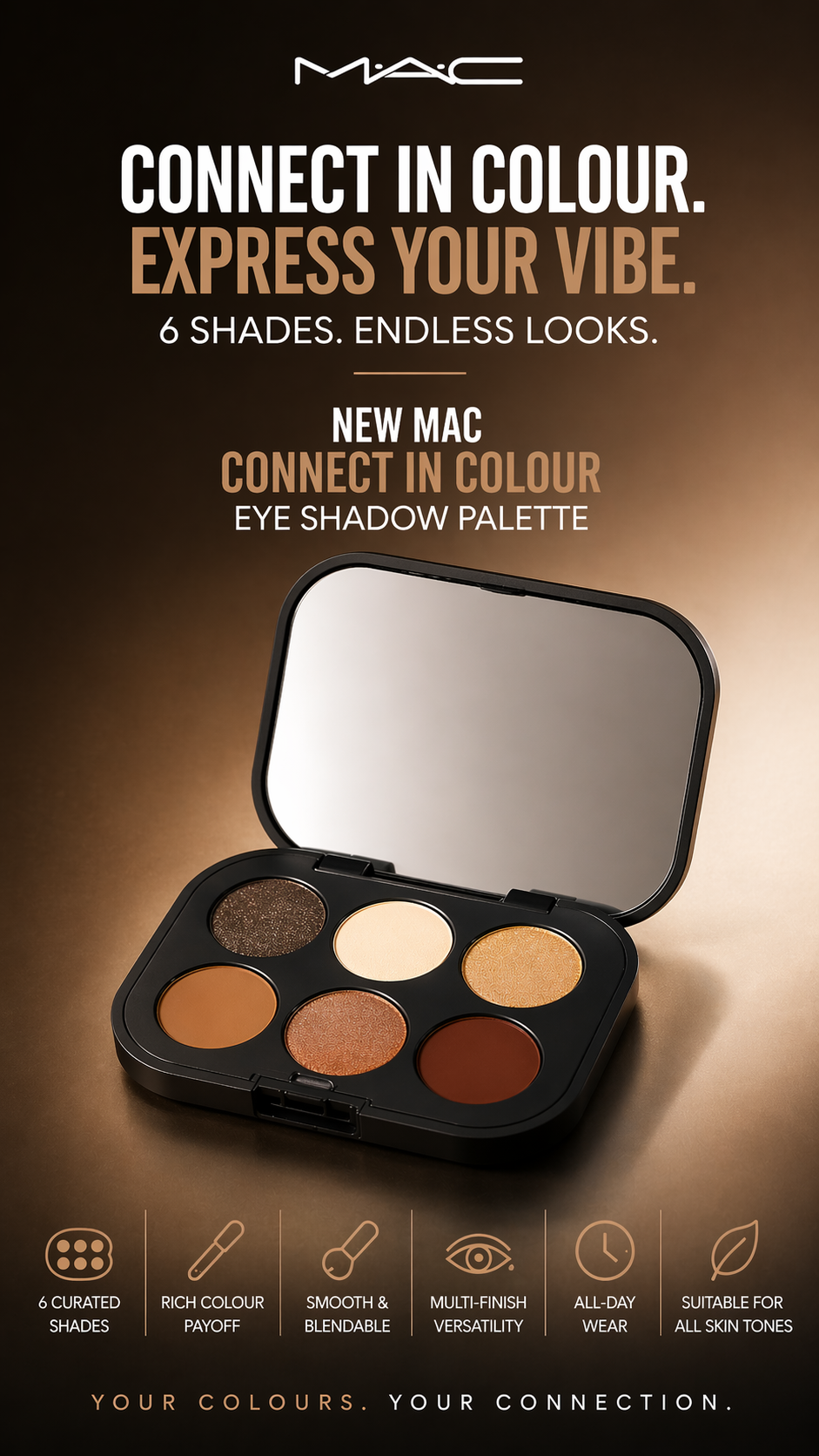 Mac women Connect In Colour Eye Shadow Palette X6 # Intimate Nudes 6.25g/0.22oz