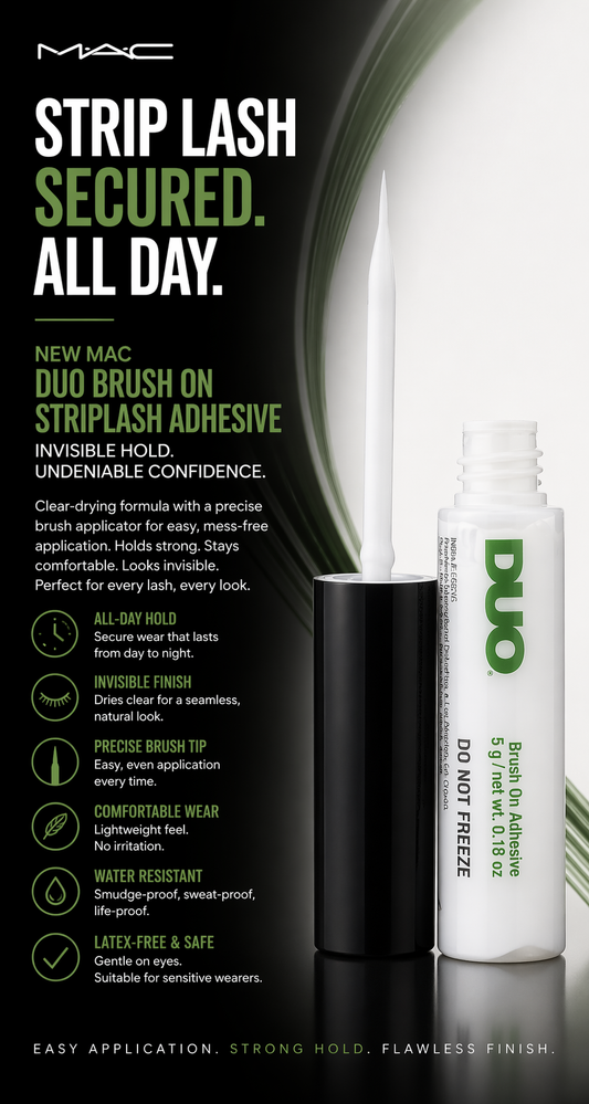Mac women Duo Brush On Striplash Adhesive False Eyelash Invisible Glue #White/Clear