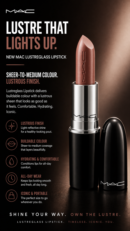 Mac women Lustreglass Lipstick # 540 thanks, it’s m.a.c! (taupey pink nude with silver pearl)3g/0.1oz
