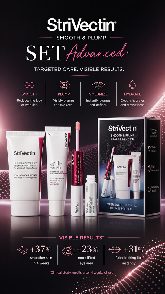 Strivectin Smooth & Plump Set: Sd Advanced Plus Moisturizer 60ml + Intensive Eye Concentrate 30ml + Double Fix For Lips 10ml --3pcs