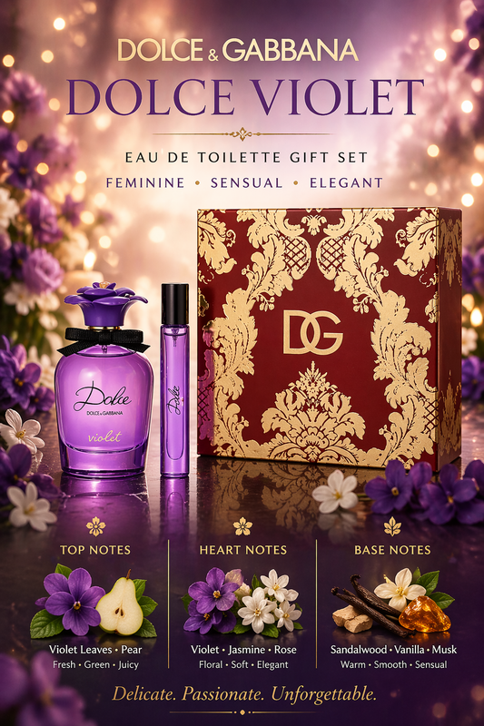 Dolce Violet  Eau De Toilette Spray 2.5 oz & Eau De Toilette Travel Spray 0.33 oz Mini