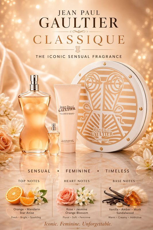 Jean Paul Gaultier Eau De Toilette Spray 3.3 oz & Body Lotion 2.5 oz & Eau De Toilette 0.20 oz Mini