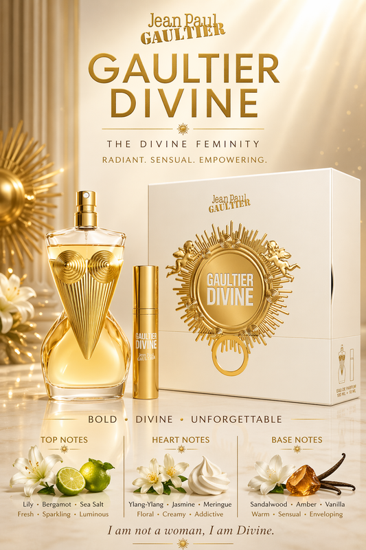 Jean Paul Gaultier Divine Eau De Parfum Refillable Spray 3.4 oz & Eau De Parfum Spray 0.34 oz Mini