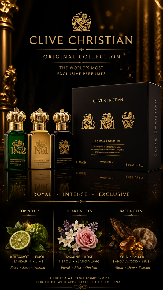 Clive Christian Original Collection  1872 & Clive Christian No 1 & Clive Christian X All Are Perfume Spray 0.3 oz Mini