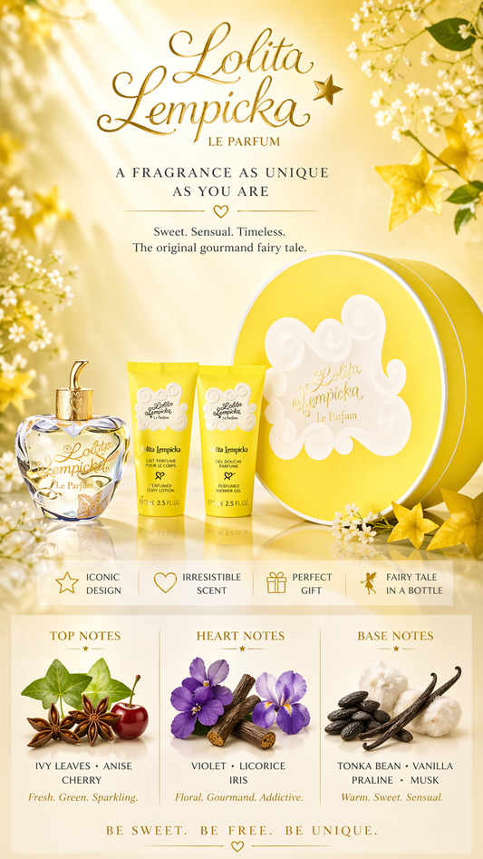 Lolita Lempicka Le Parfum Set Eau De Parfum Spray 3.4 oz & Body Lotion 2.5 oz & Cleansing Gel 2.5 oz