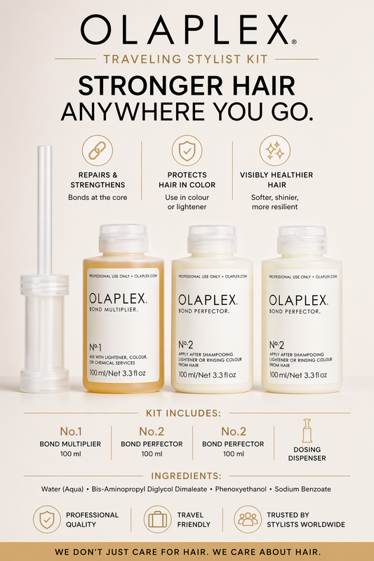Olaplex Stylist Kit Traveling Stylist Kit: #1 Bond Multiplier 3.3 oz + #2 Bond Perfector 2 X 3.3 oz + 1 Dosing Dispenser