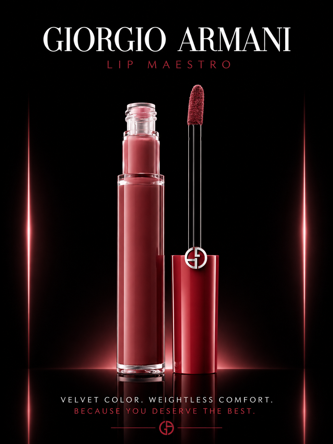 Giorgio Armani women Lip Maestro Intense Velvet Color (Liquid Lipstick) # 206 (Cedar) 6.5ml/0.22oz