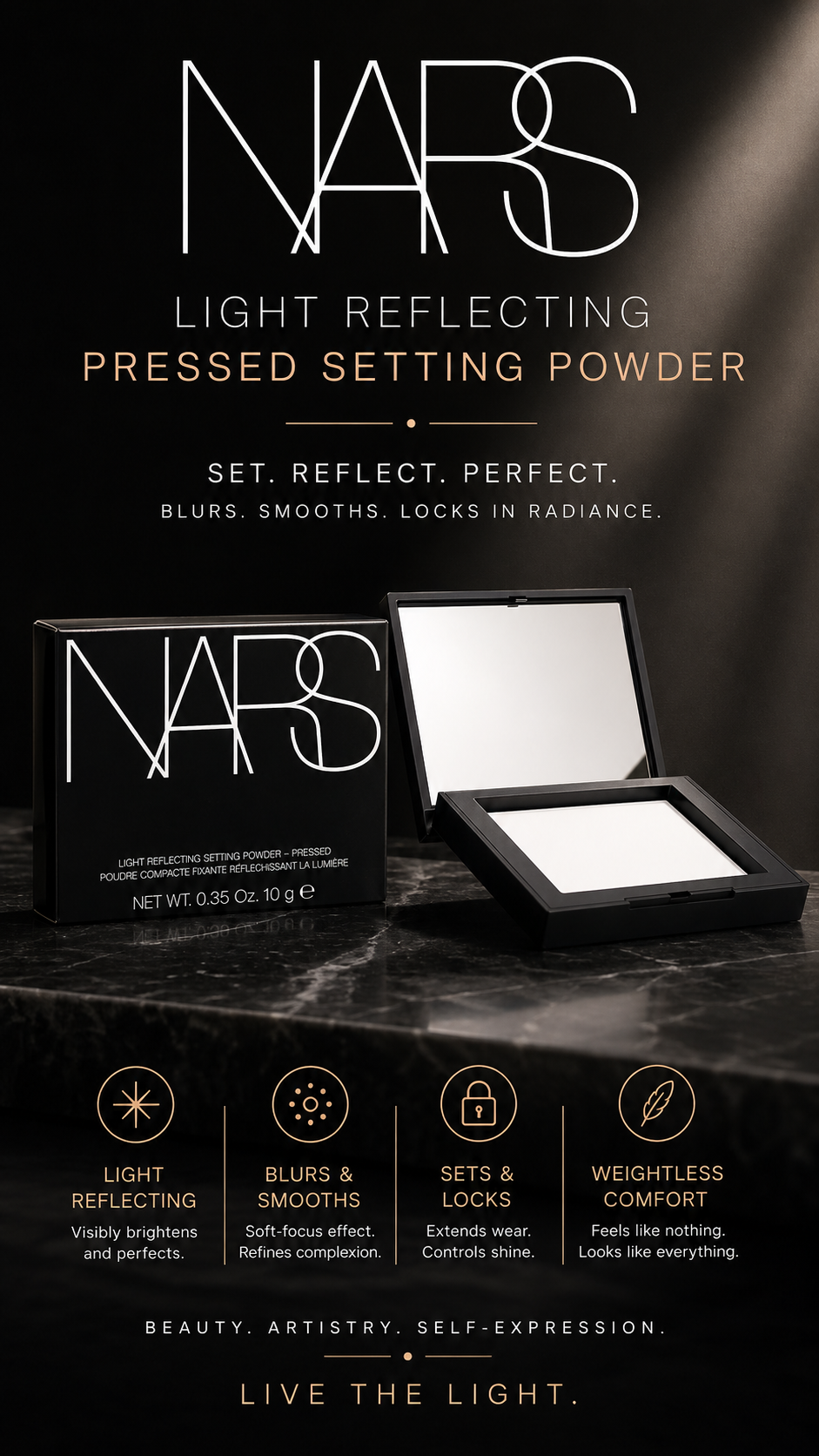 Nars women Light Reflecting Pressed Setting Powder Crystal (Translucent) 10g/0.35oz