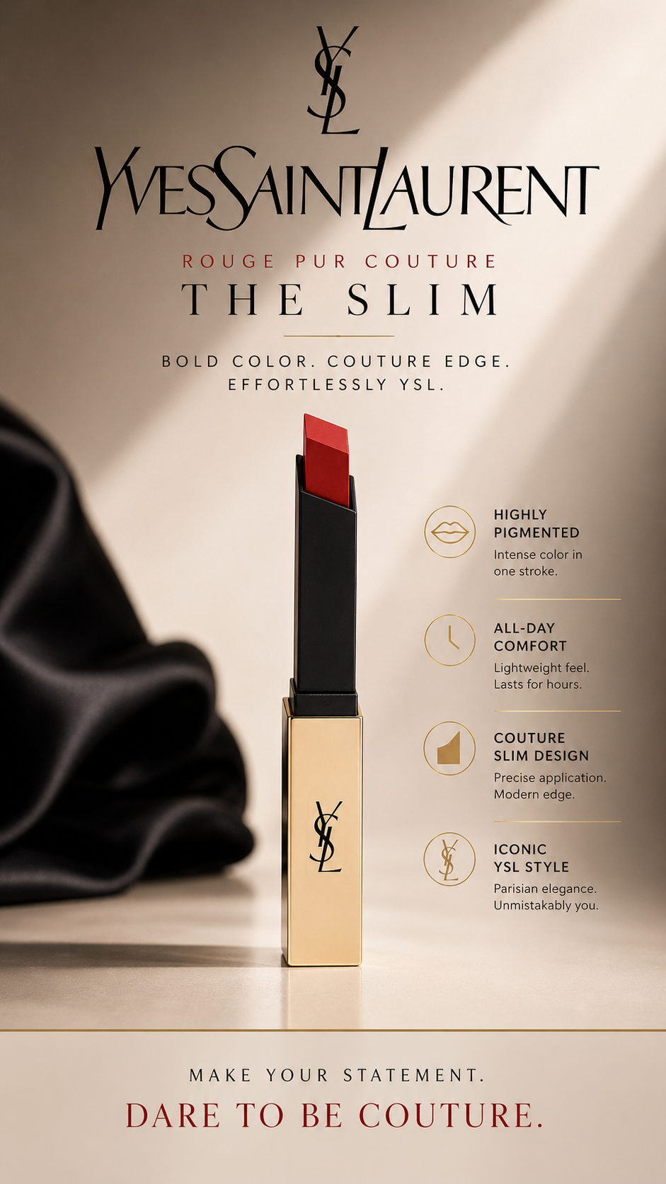 Yves Saint Laurent women Rouge Pur Couture The Slim Leather Matte Lipstick # 35 Loud Brown 2.2g/0.08oz