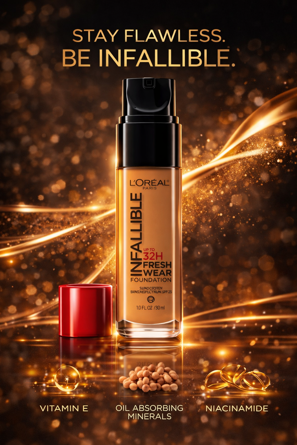 L'Oreal women Infaillible 32h Fresh Wear Foundation Spf 25 # 365 Deep Golden 30ml/1oz