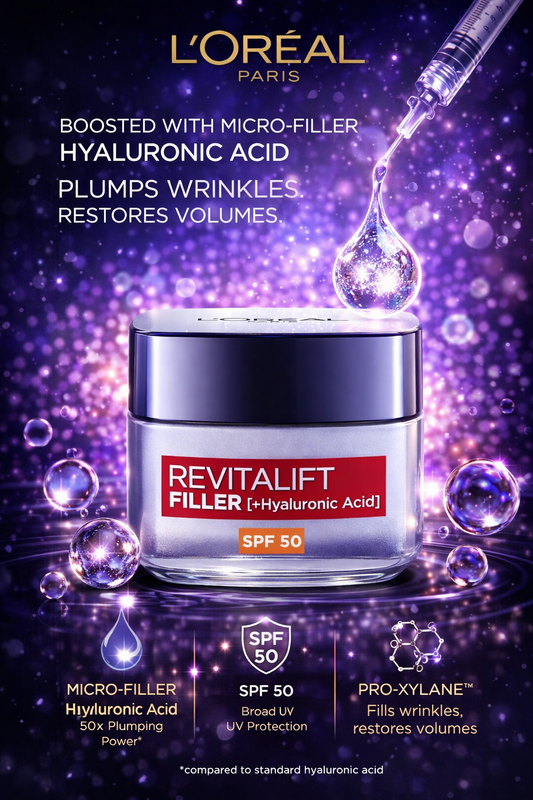 L'Oreal women Revitalift Filler Renew Replumping Care Anti-Ageing Day Cream - All Skin Types, Even Sensitive 50ml/1.7oz