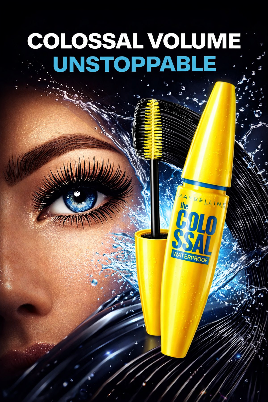 Maybelline women Volum' Express The Colossal Waterproof Mascara #Glam Black 8ml/0.27oz
