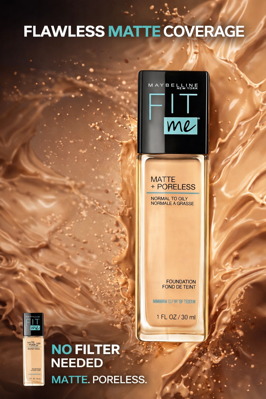 Maybelline women Fit Me Matte + Poreless Liquid Foundation # 115 Ivory 30ml/1oz