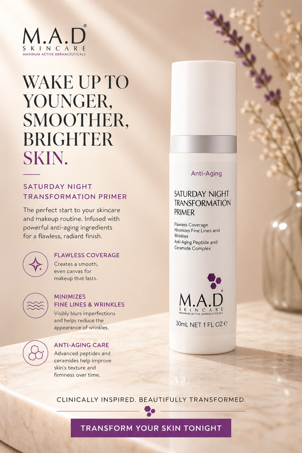 M.A.D. Skincare Women Saturday Night Transformation Primer 30ml/1oz