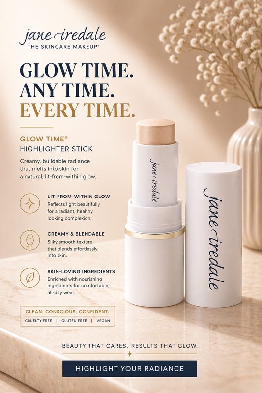 Jane Iredale Women Glow Time Highlighter Stick # Solstice (Iridescent Champagne For Fair To Dark Skin Tones) 7.5g/0.26oz