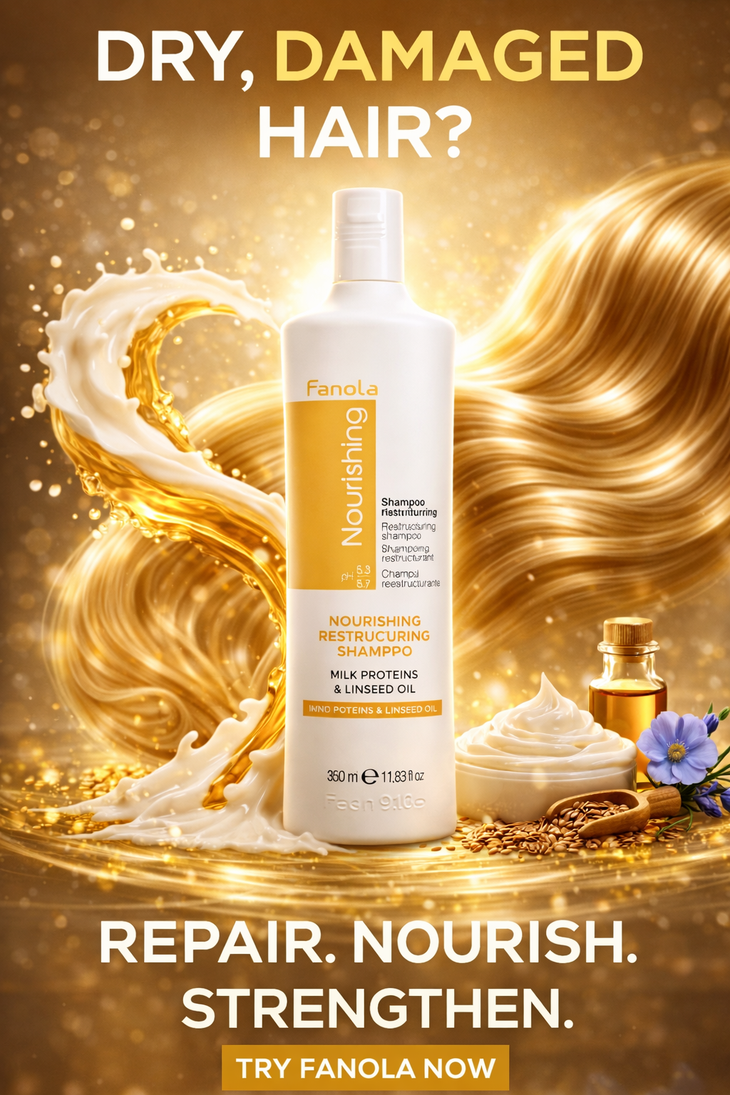 Fanola unisex Nourishing Restructuring Shampoo 11.83 oz