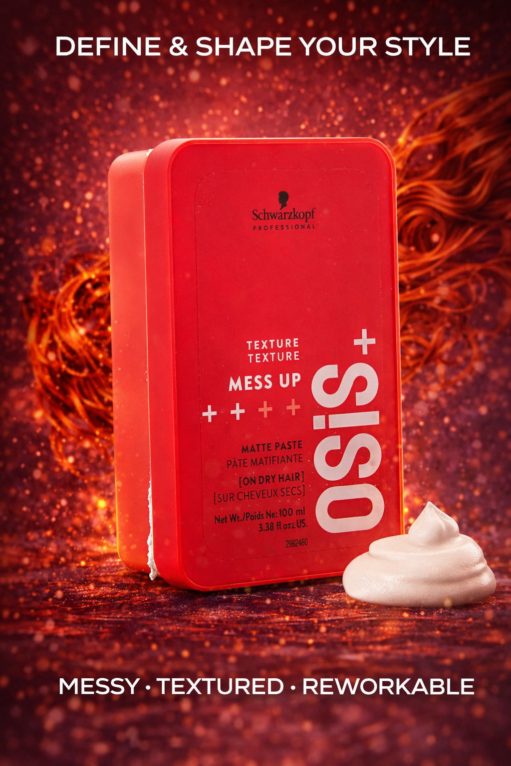 Schwarzkopf unisex Osis+ Mess Up Texture Matt Gum Medium Control 3.4oz