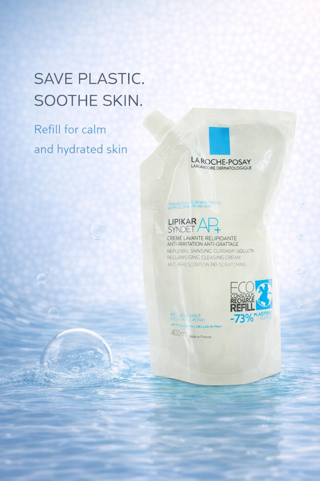 La Roche Posay women Lipikar Syndet Ap+ Lipid Replenishing Cream Wash Eco-Refill 400ml/13.3oz