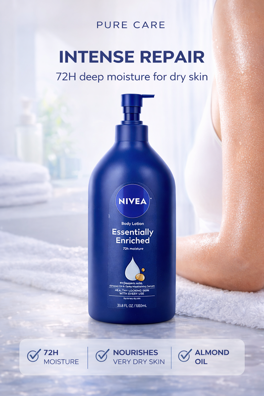 Nivea women Essentially Enriched Body Lotion Dry To Very Dry Skin 1000ml/33.8oz