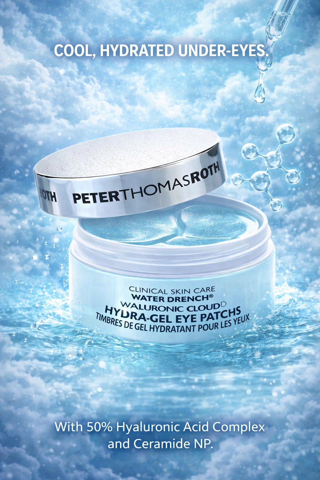 Peter Thomas Roth women Water Drench Hyaluronic Cloud Hydra-Gel Eye Patches 30pairs