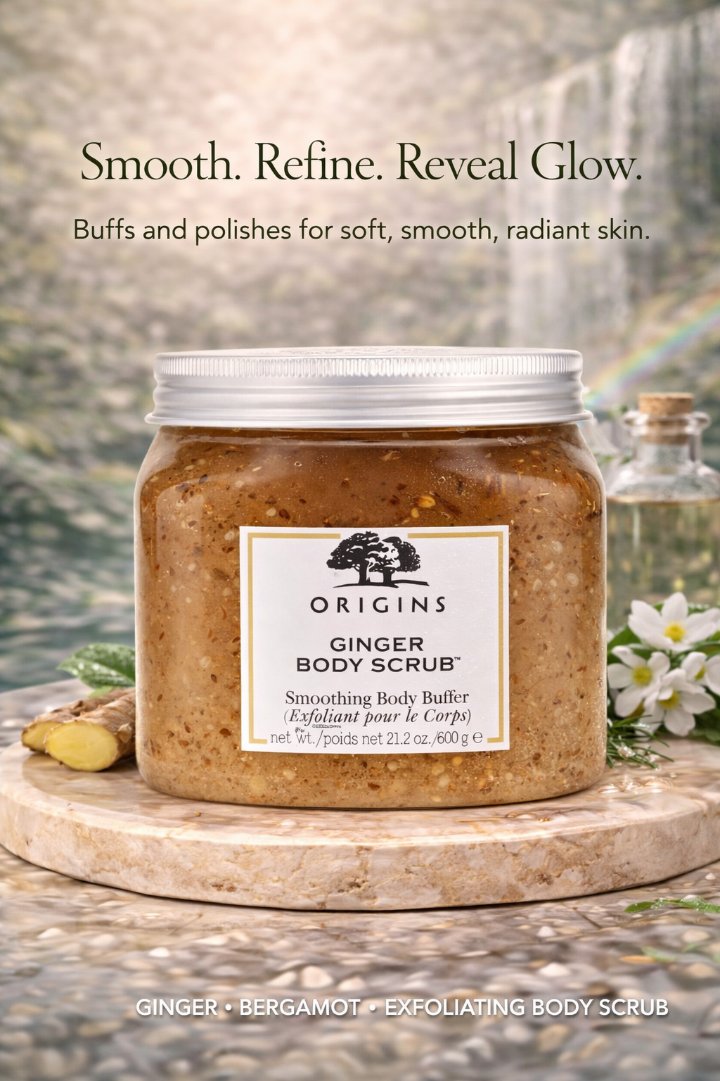 Origins women Ginger Body Scrub Smoothing Body Buffer 600g/21.2oz