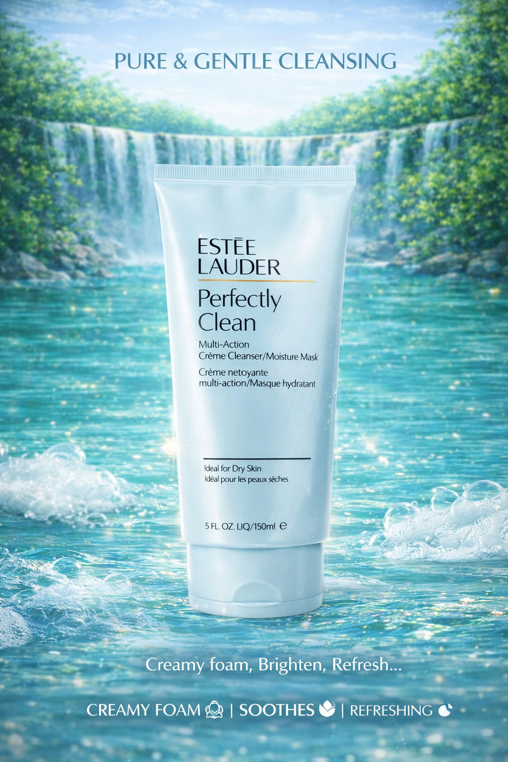 Estee Lauder women Perfectly Clean Multi-Action Creme Cleanser/ Moisture Mask 150ml/5oz