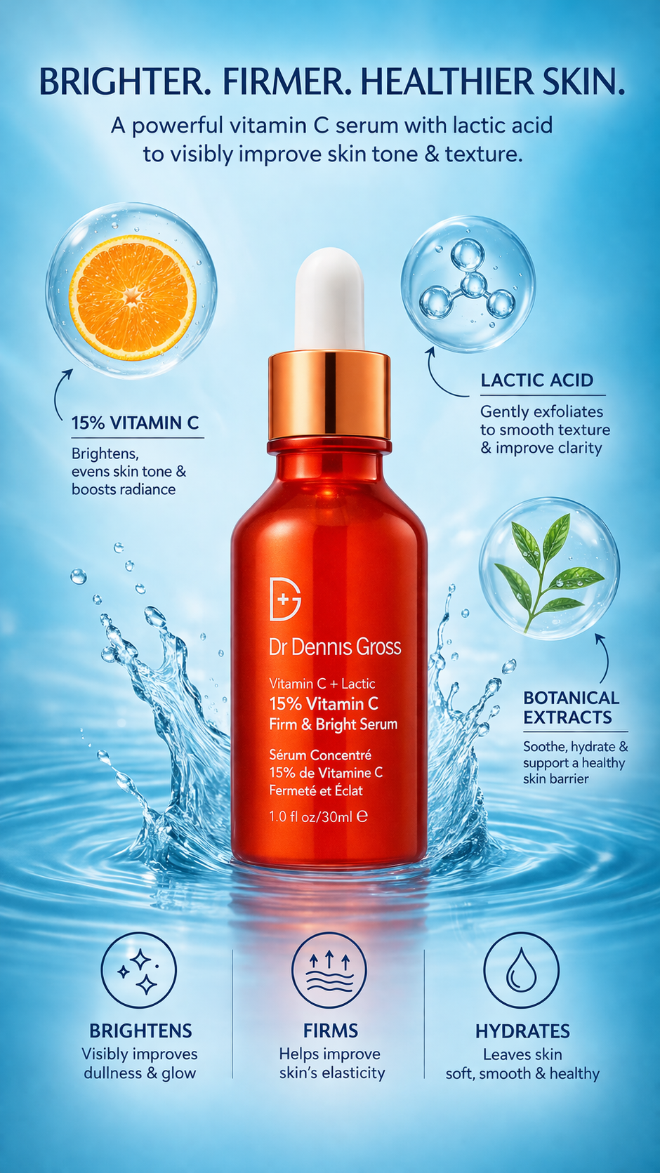 Dr Dennis Gross women Vitamin C Lactic 15% Vitamin C Firm & Bright Serum 30ml/1oz