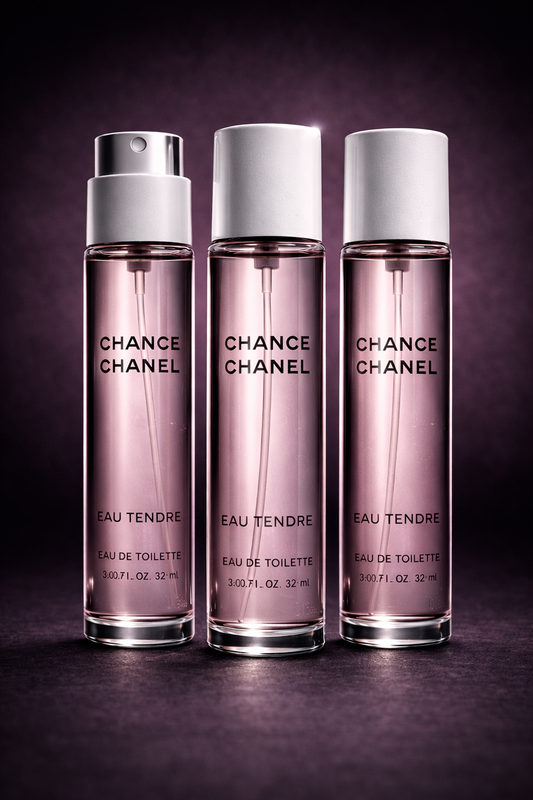 Chanel Chance Eau Tendre women Eau De Toilette Spray Refills (Quantity Of Three) 0.7 oz