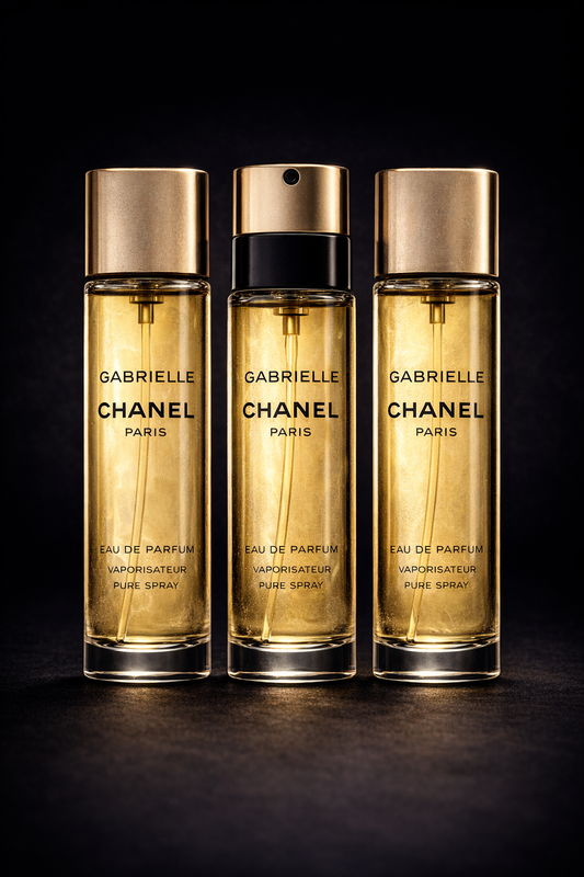 Chanel Gabrielle Eau De Parfum Spray Refillable 0.7 oz & Two Eau De Parfum Refills 0.7 oz