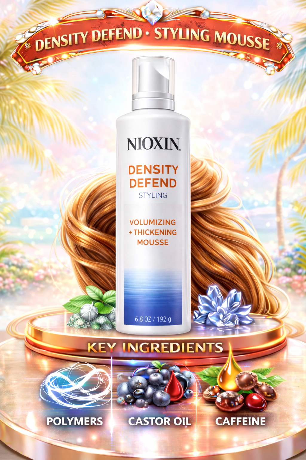 Nioxin Density Defend Styling Volumizing + Thickening Mousse 6.8 oz