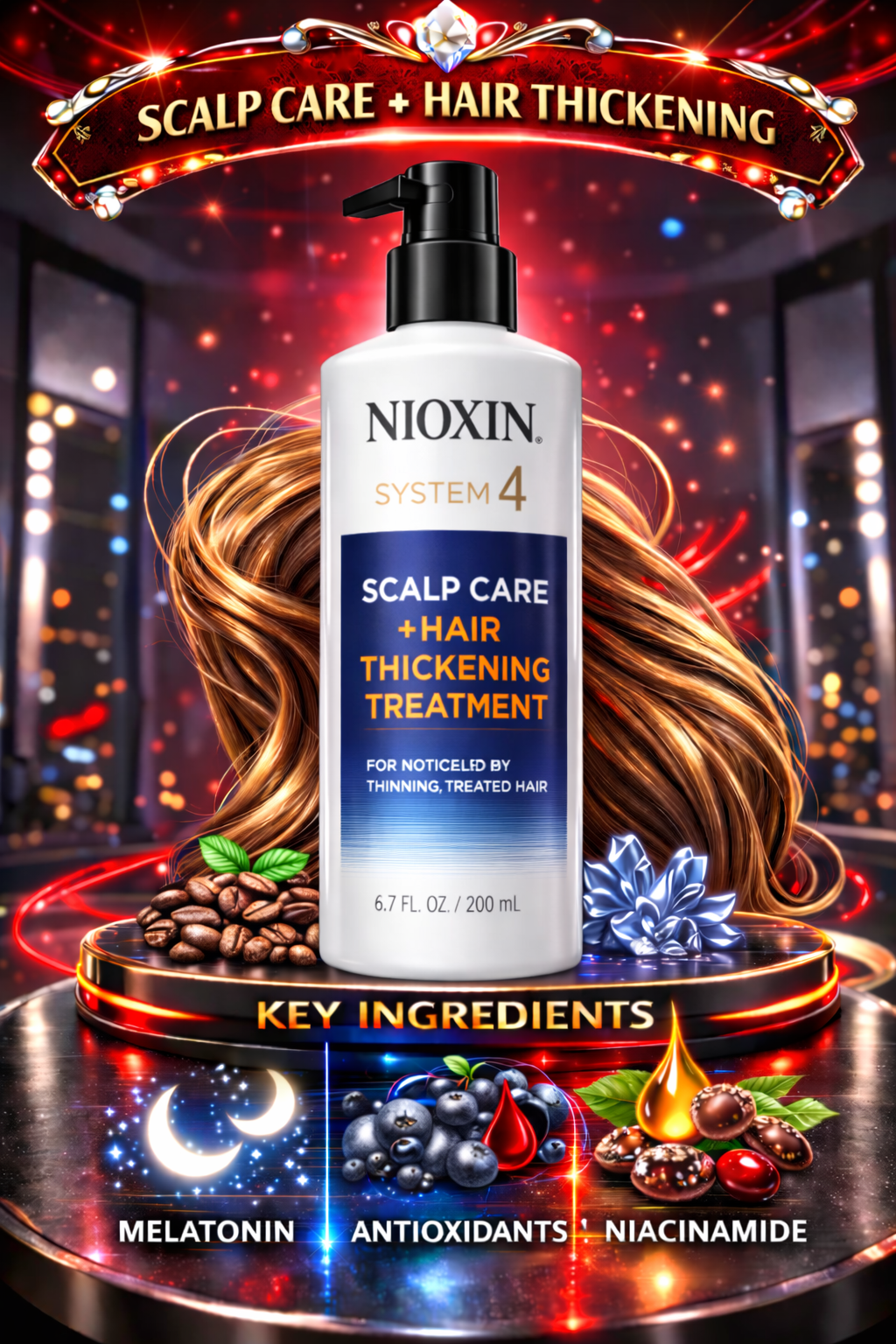 Nioxin System 4 Scalp Care + Hair Thickening Treatment (Packaging May Vary) 6.7 oz