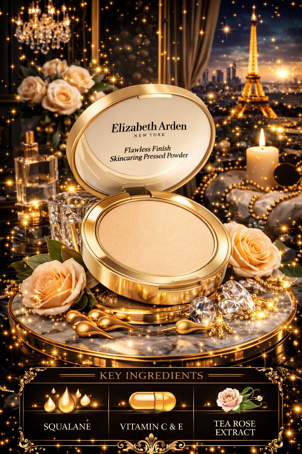 Elizabeth Arden Women Flawless Finish Skincaring Pressed Powder - # 2 Medium