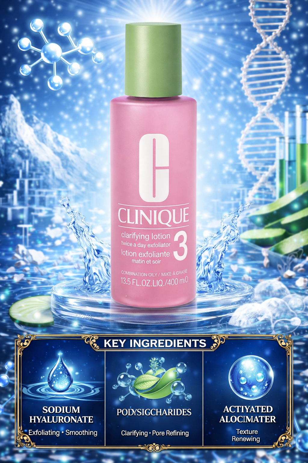 Clinique women Clarifying Lotion 3 (Combination Oily) 400ml/13.5oz