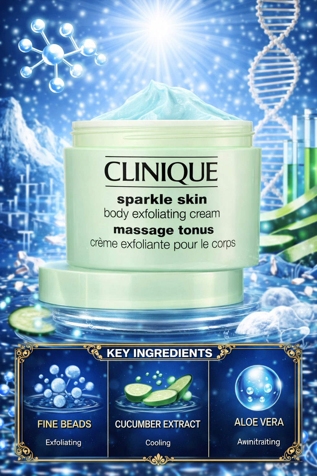 Clinique women Sparkle Skin Body Exfoliating Cream 250ml/8.5oz