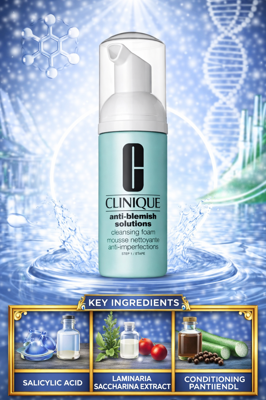Clinique women Anti-Blemish Solutions Cleansing Foam ( All Skin Types ) 125ml/4.2oz