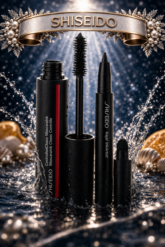 Shiseido women Perfect Eyes Duo: Controlledchaos Black Pulse Mascara 11.5ml + Kajal Inkartist Black 0.8g --2pcs