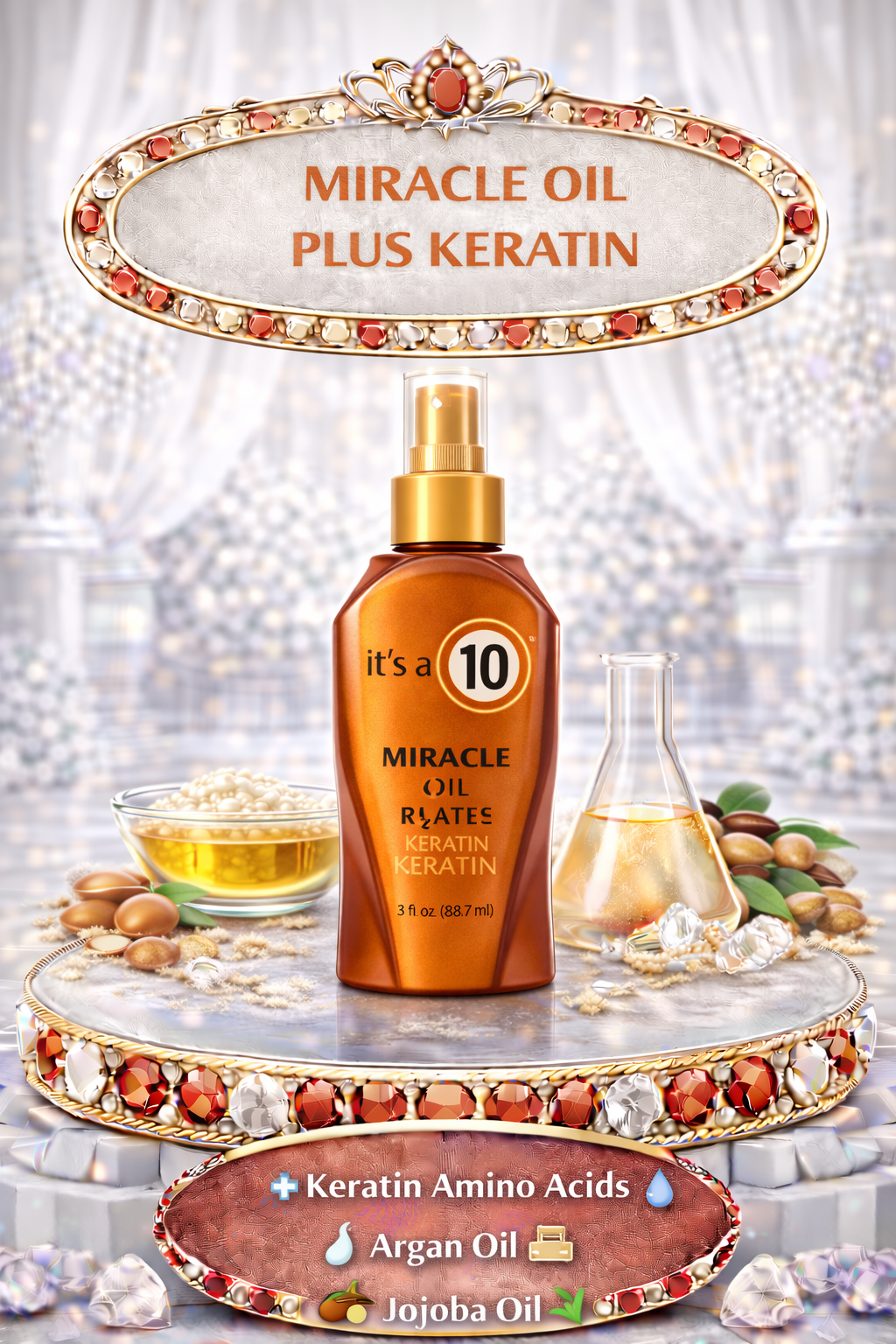 Its A 10 Miracle Oil Plus Keratin 3 oz
