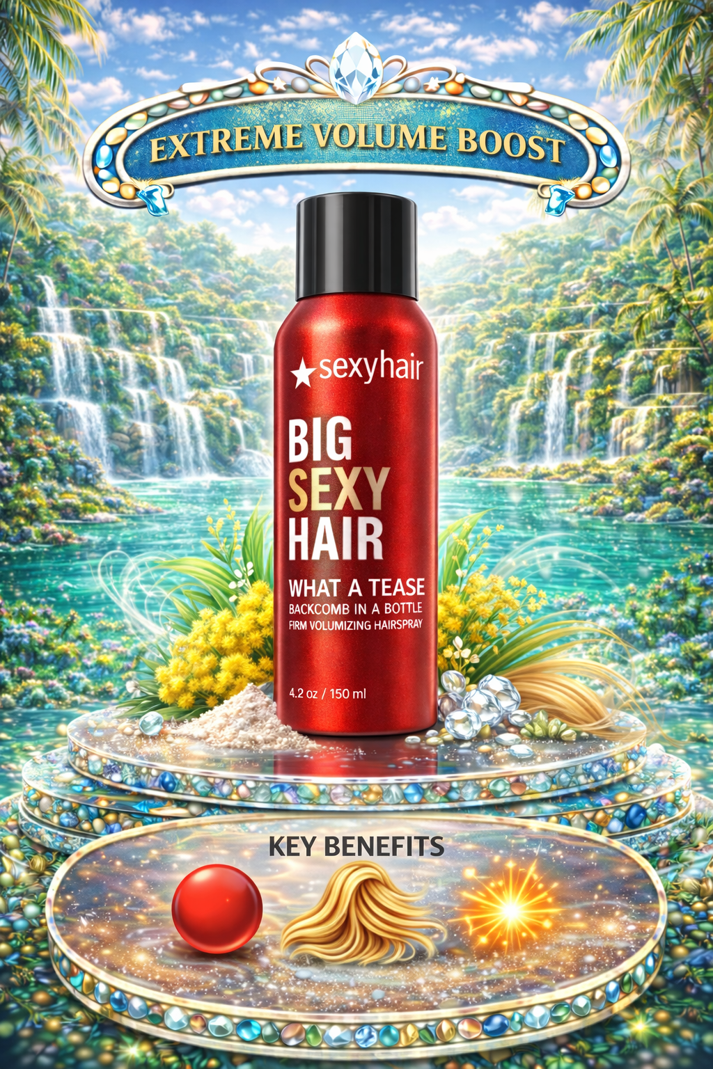 Sexy Hair Big Sexy Hair What A Tease Backcomb In A Bottle-Firm Volumizing Hairspray 4.2 oz