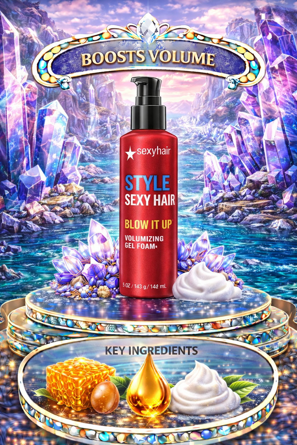 Sexy Hair Style Sexy Hair Blow It Up Volumizing Gel Foam 5 oz