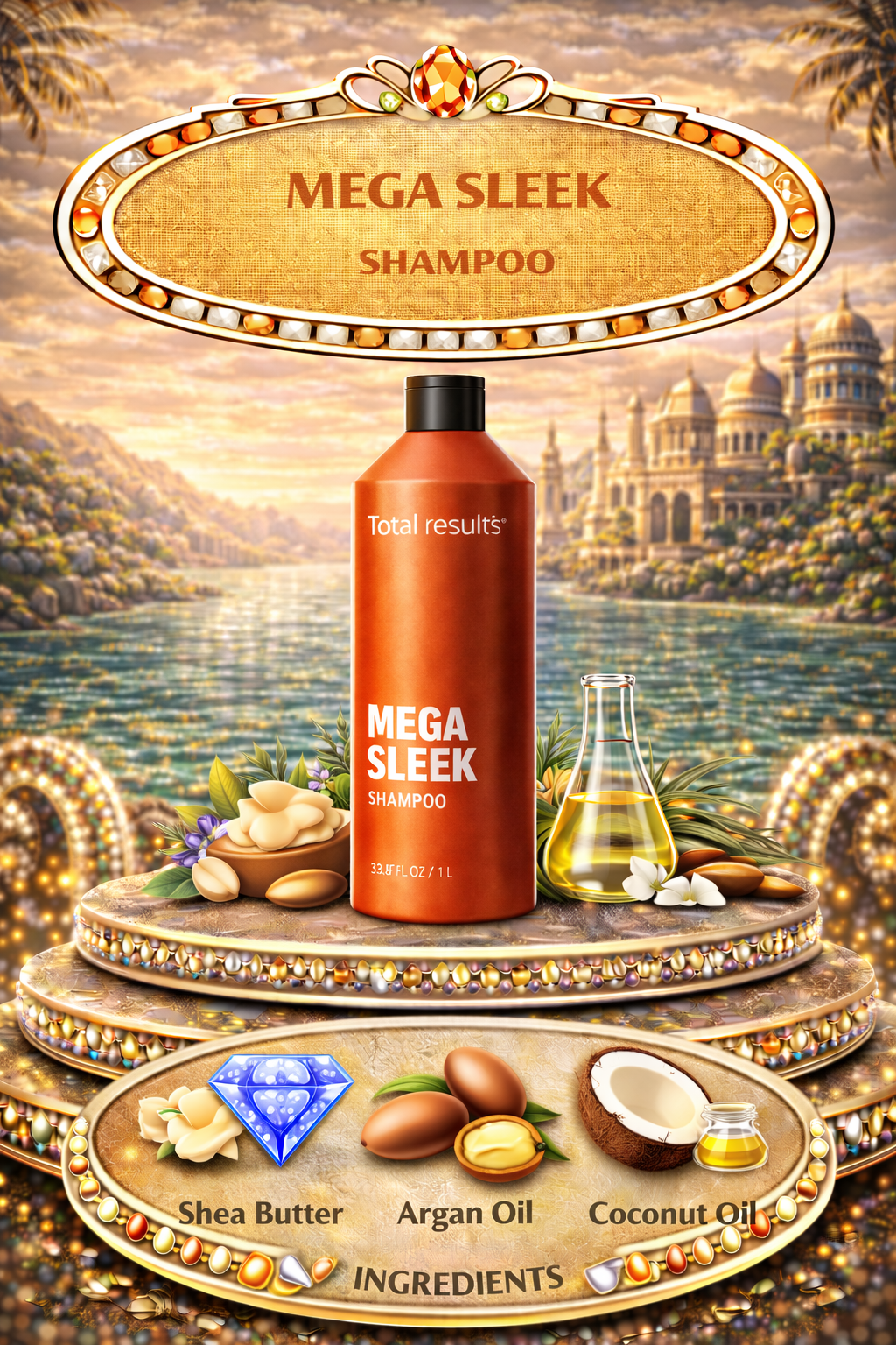 Total Results Mega Sleek Shampoo 33.8 oz