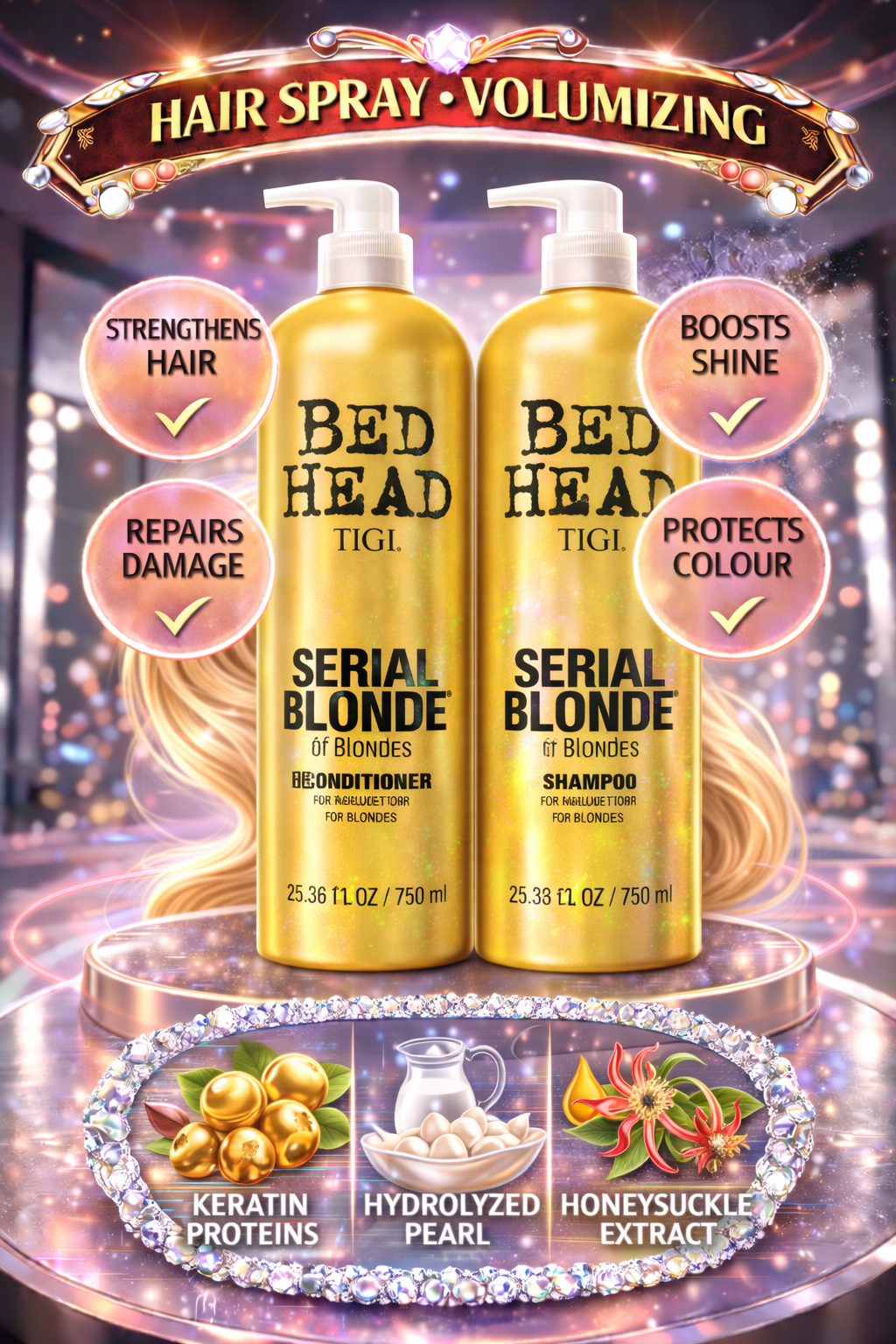 Bed Head 2 Piece Serial Blonde Tween Duo With Conditioner & Shampoo 25.36 oz Each
