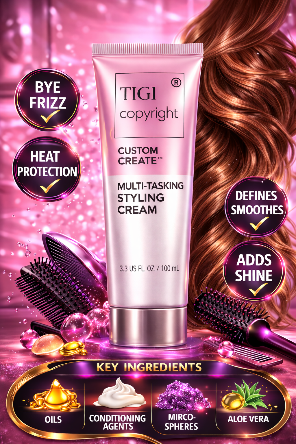 Tigi Copyright Custom Create Multi Tasking Styling Cream 3.3 oz