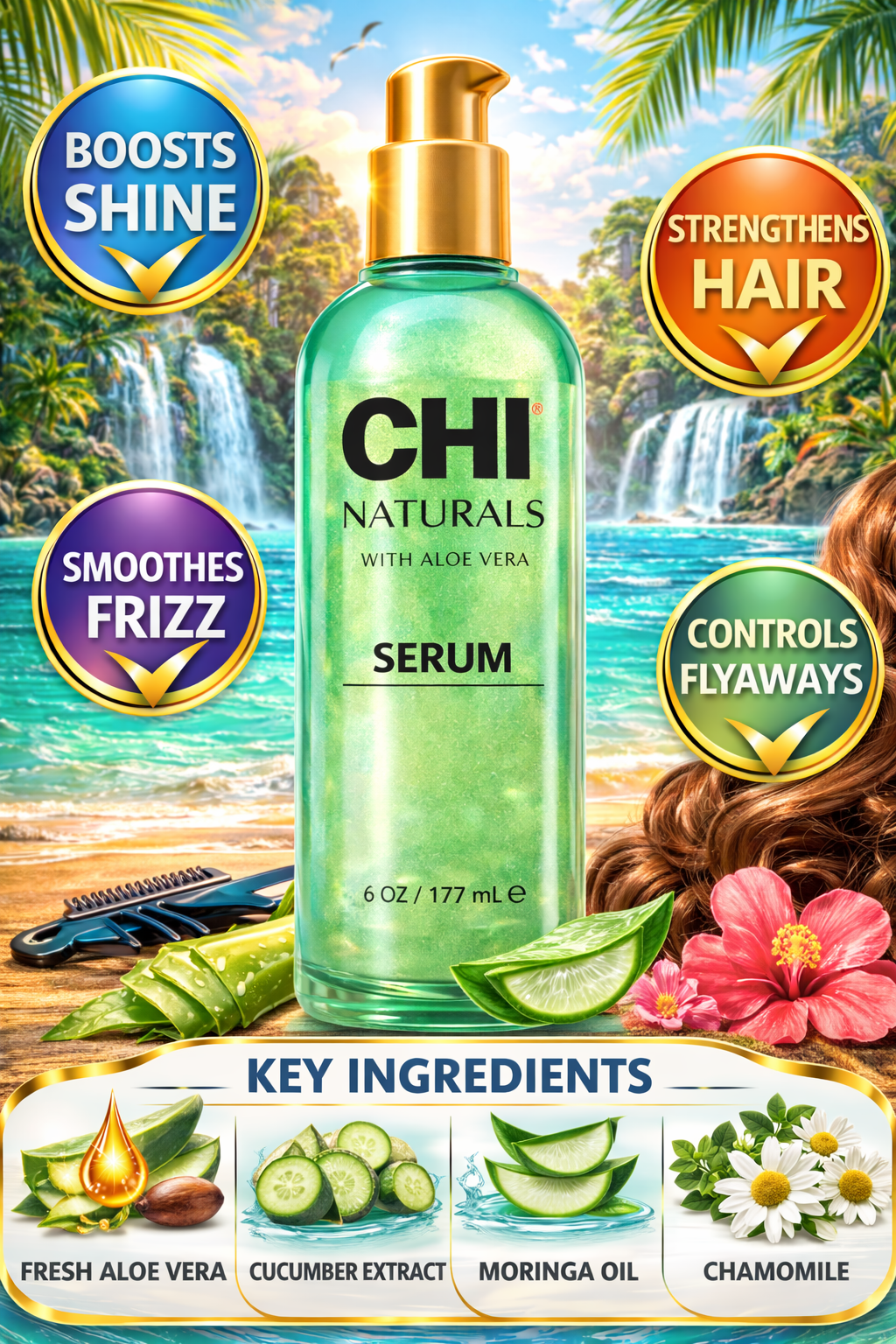 Chi Naturals With Aloe Vera Serum 6 oz