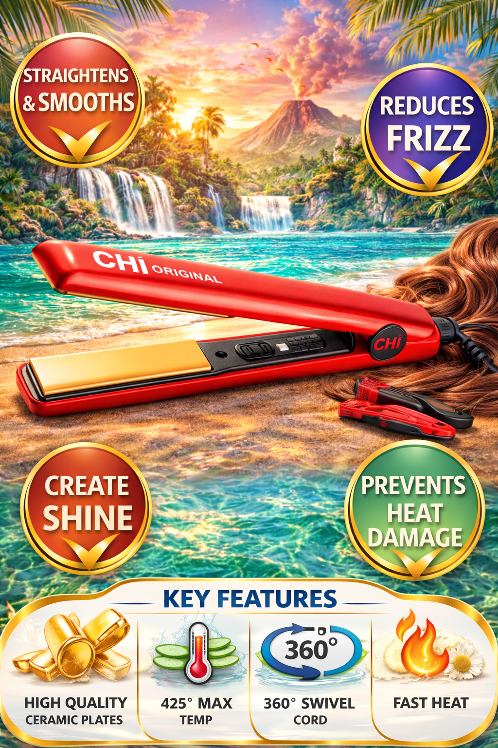 Chi Original 1"" Ceramic Hairstyling Iron